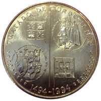 Moeda - Portugal) 200 Escudos - 1994 / Tratado de Tordesilhas