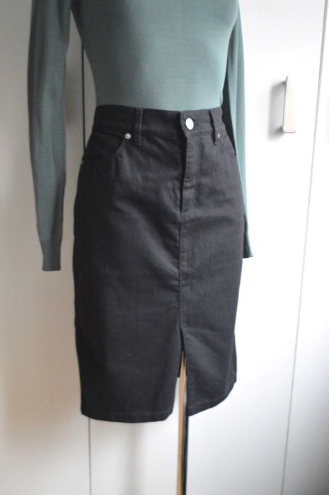 Escada Sport luksusowa spódnica S czarna bawełna minimalizm premium