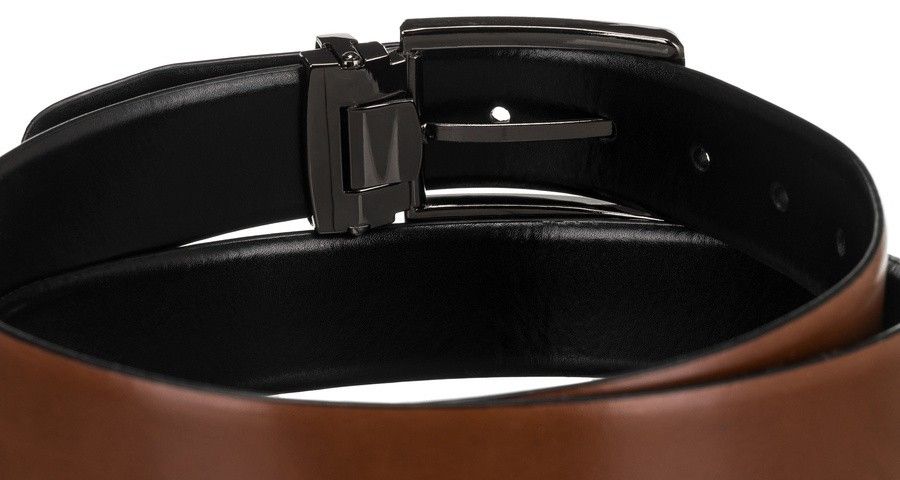 klasyczny, dwustronny pasek męski z odczepianą klamrą - peterson 105
