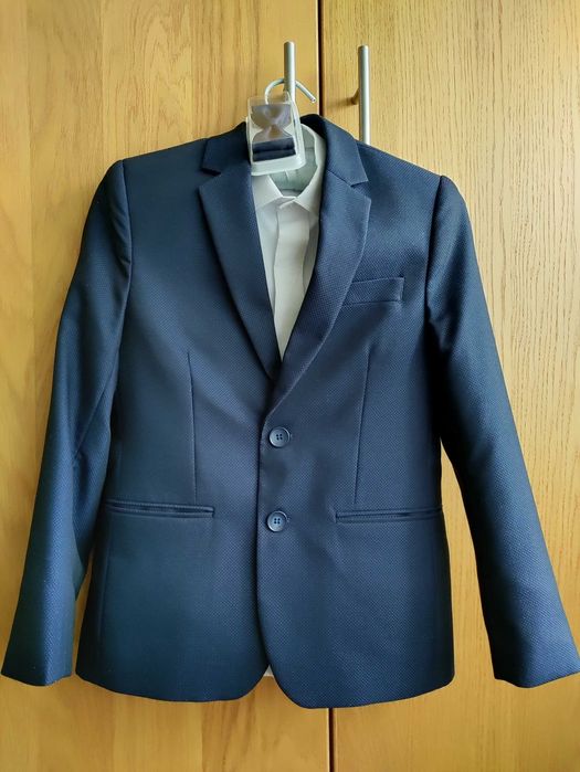 Garnitur do Komunii św. elegancki + koszula + pasek + muszka, r. 140cm