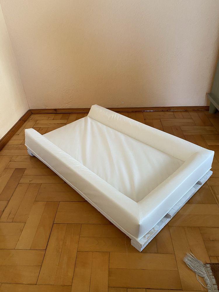 Nakładka na łóżeczko + przewijak, bialy, domowa robota