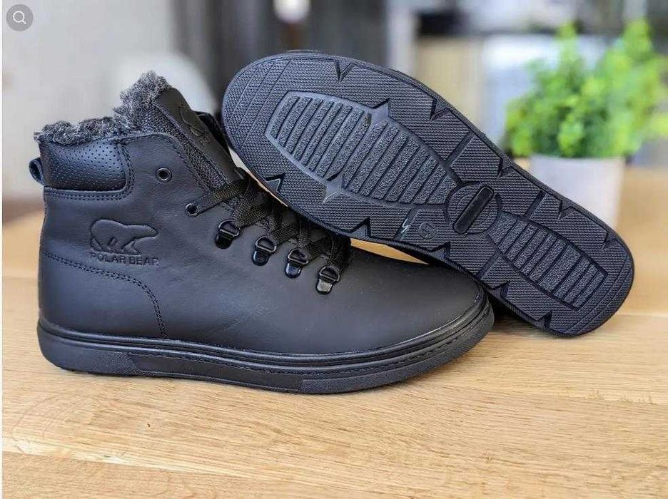 Чоловічі зимові черевики натуральна шкіра Ботинки мужские зимние кожа