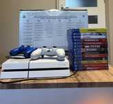 PS4 FAT glacier white + gry + 2 pady
