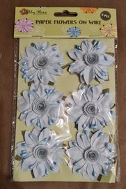 Papierowe kwiaty - niebieskie