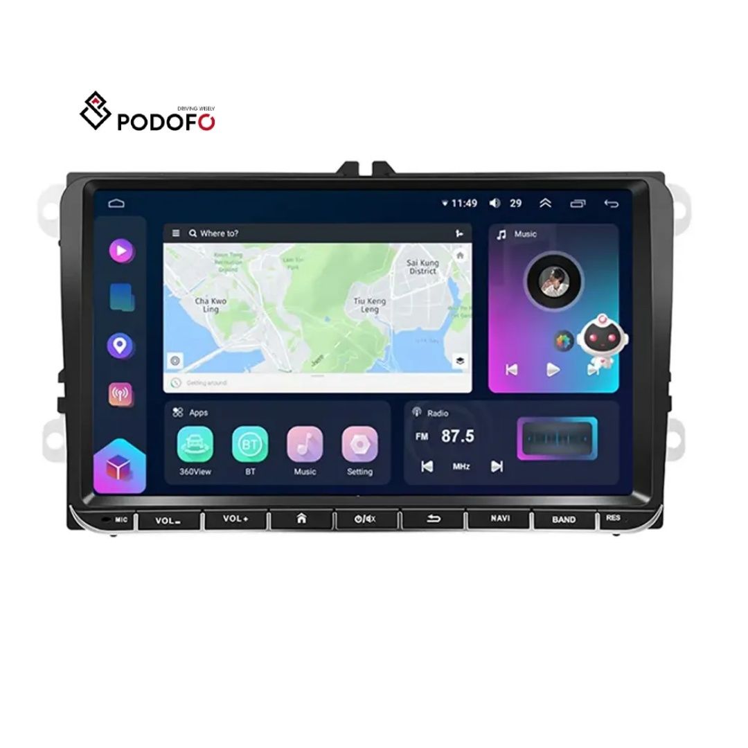 Rádio Android 8/128GB 4G Carplay GPS wifi Volkswagen Seat Skoda NOVO