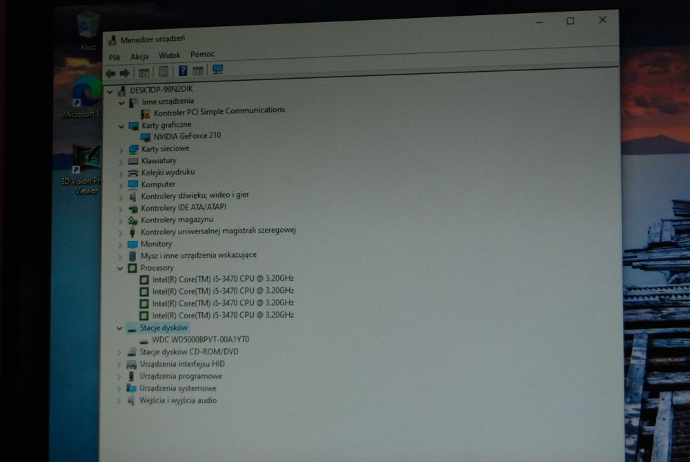 Komputer Asus i5-3470 8/500GB grafika Nvidia GF GT210 1 GB