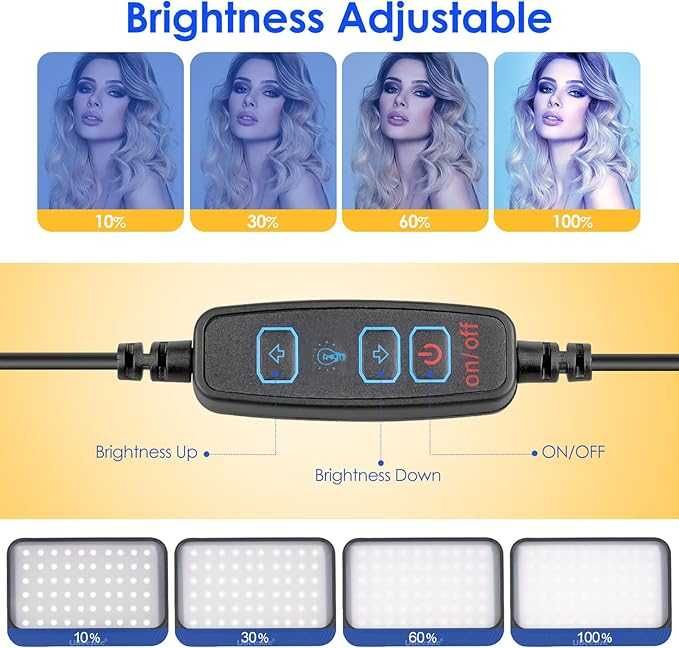 Lampa LED ze statywem kolorowe Filtry transmisji Vlogowania regulacja