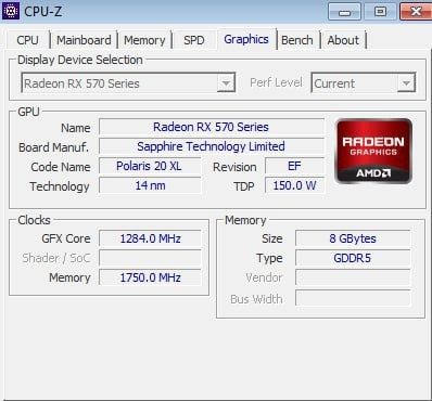 Видеокарта Saphire Radeon RX 570 8GB GDDR5 + кабель HDMI-DVI