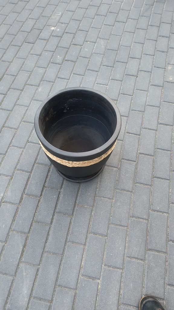 Donica ceramiczna 35cm z podstawką