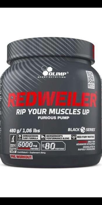 Olimp Redweiler 480g R-weiler Przedtreningówka Pobudzenie Wytrzymałosc