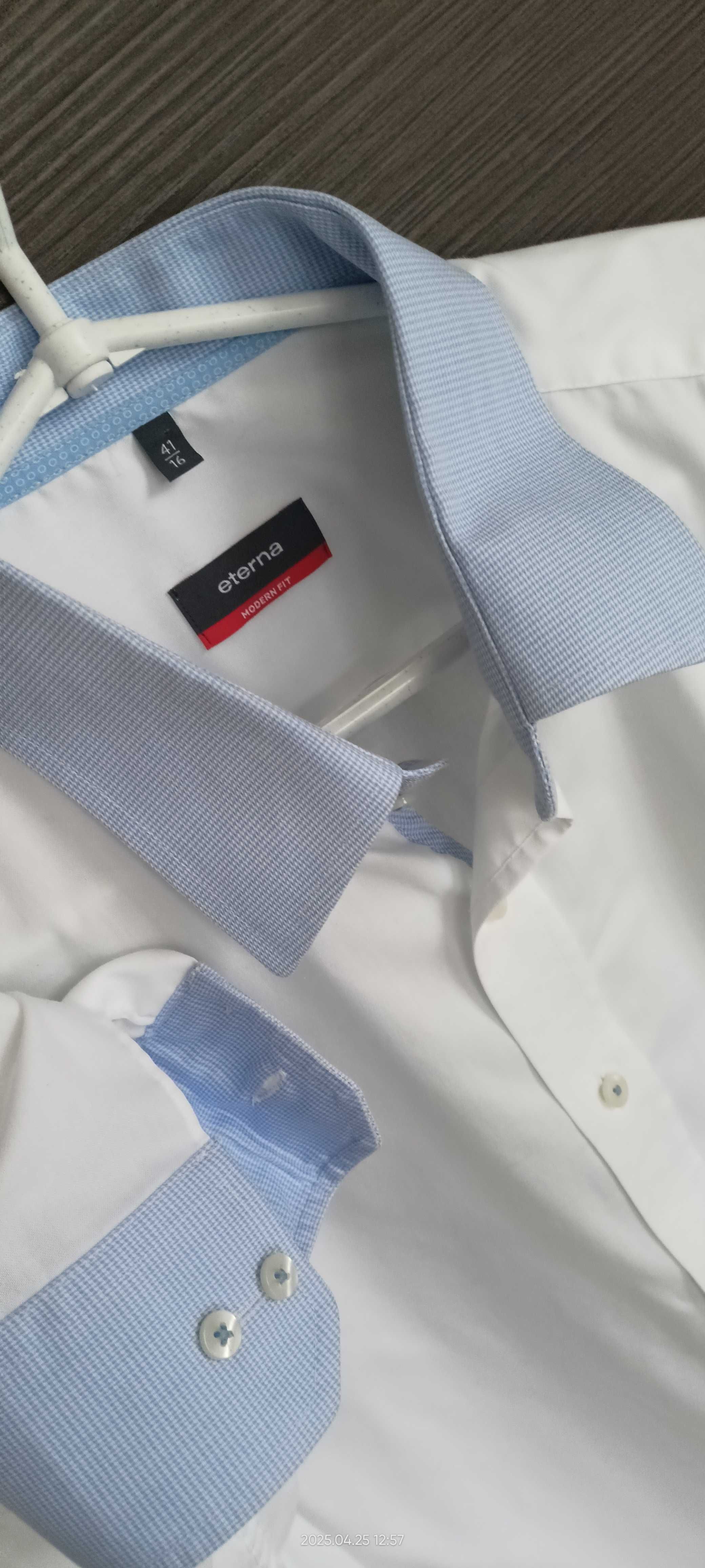 Koszula ETERNA Modern FIT M-L  41 16 szwajc j.nowa biznesowa bawełna