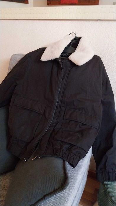 Kispo com gola de pêlo XL Zara