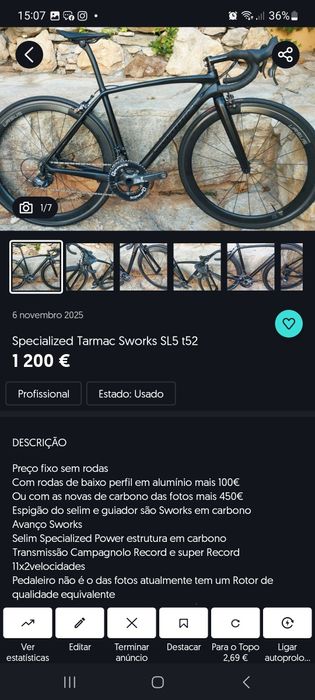 Specialized Tarmac Sworks SL5 t52