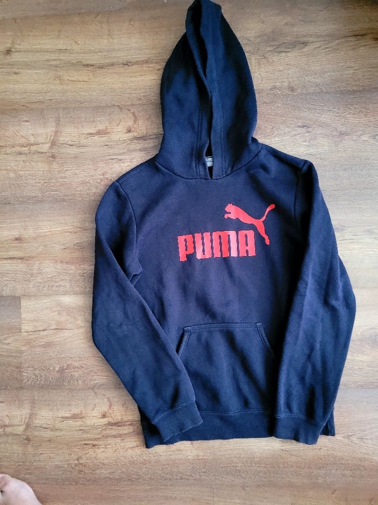 Granatowa bluza z kapturem Puma 152 dla dziewczynki