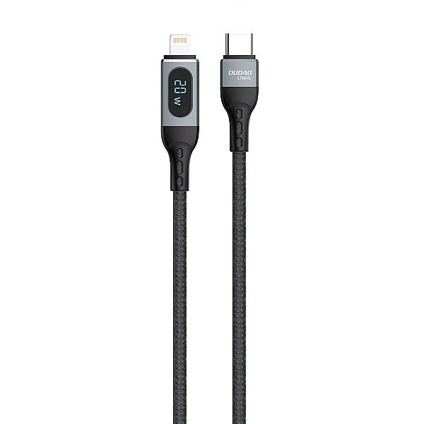 Dudao kabel USB Typ C - Lightning szybkie ładowanie PD 20W 1m czarny (