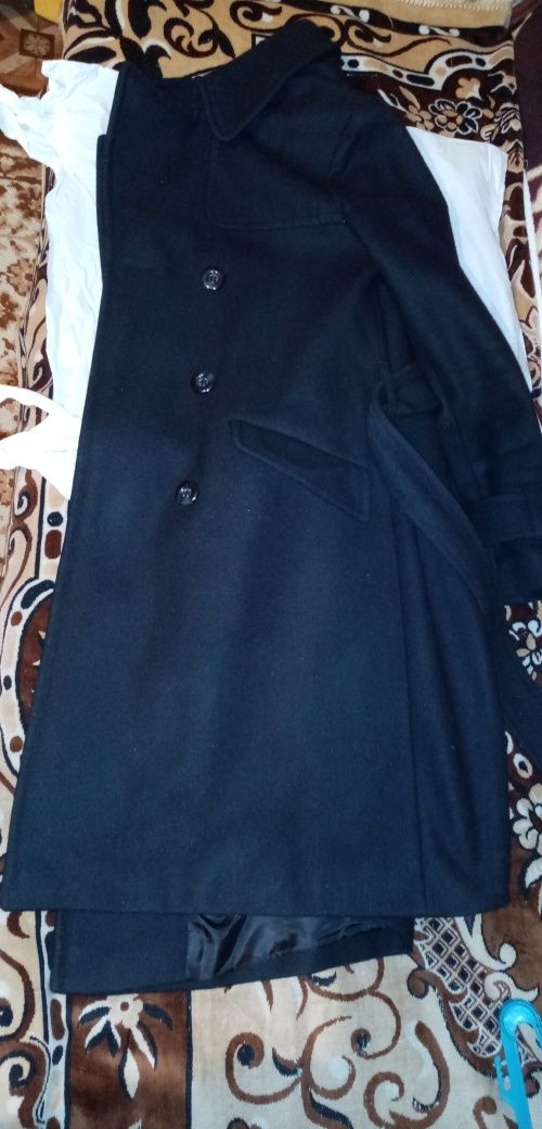 Пальто чёрное женское кашемировое