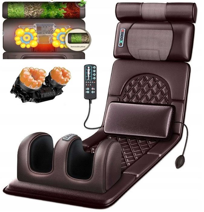 Mata masująca materac masujący na fotel łóżko kręgosłup nogi podgrzewa