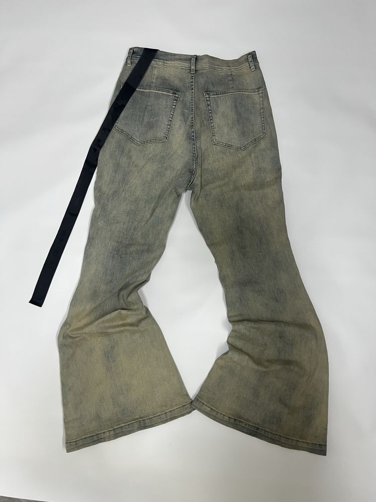 Штаны джинсы клеш flared Rick Owens washed dirty fit opium archive M-L