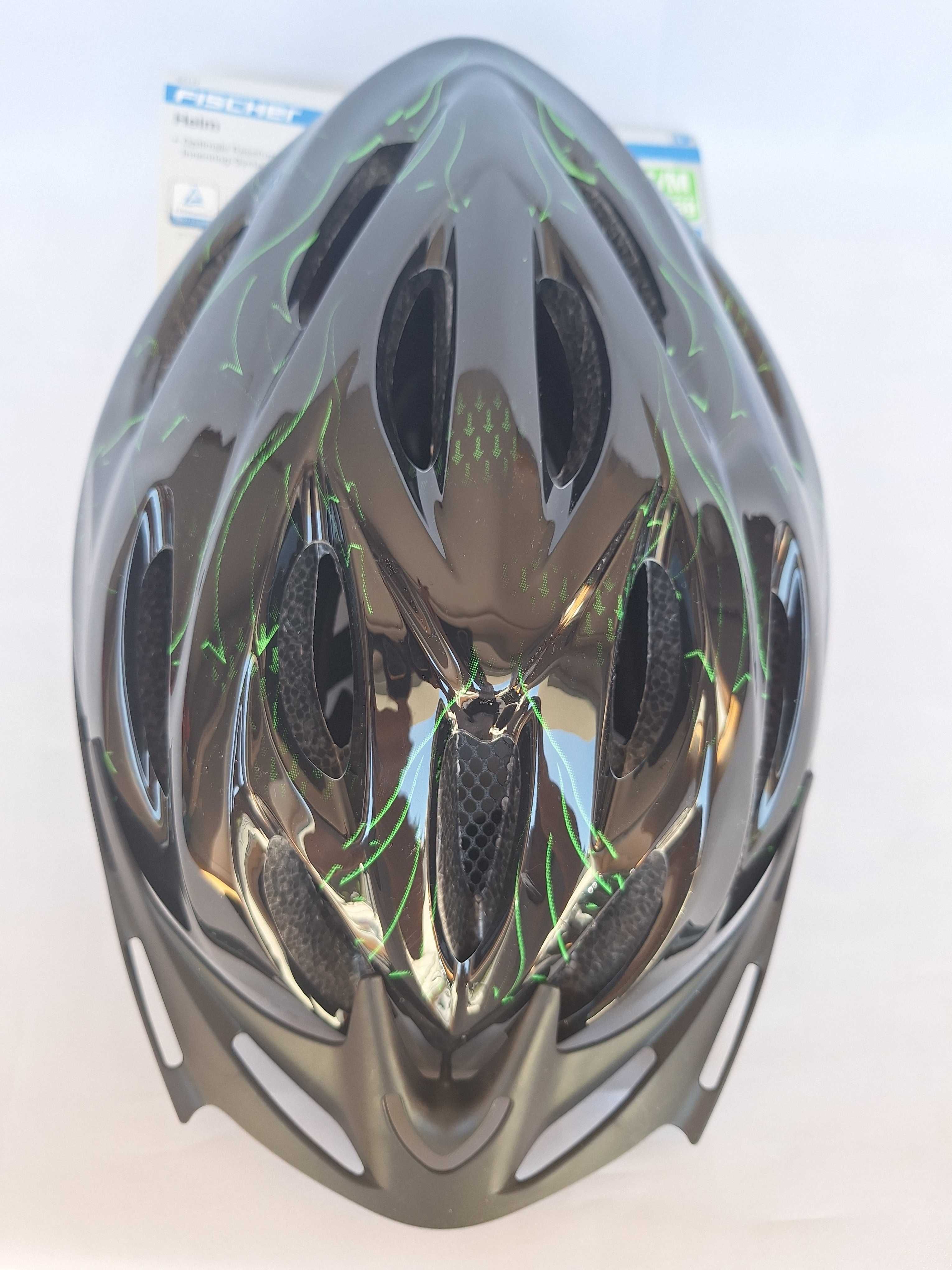 Kask rowerowy Fischer Helm FZ-016 Arrow Black Green S/M 54-59cm