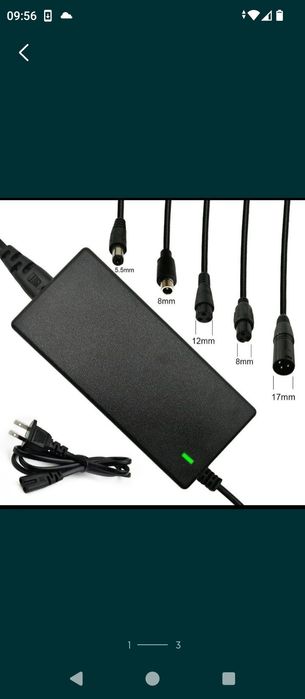 Зарядное 36 42V универсальная зарядка с набором переходников 36V 2a