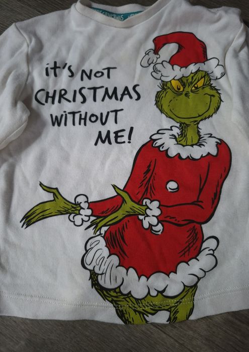 Реглан бавовна у новорічному стилі грінч на 9-12місяців