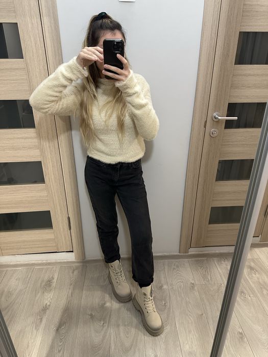 Чорні сірі джинси мом жіночі