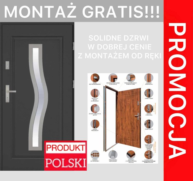 Drzwi zewnętrzne z montażem do bloku od 1400zl