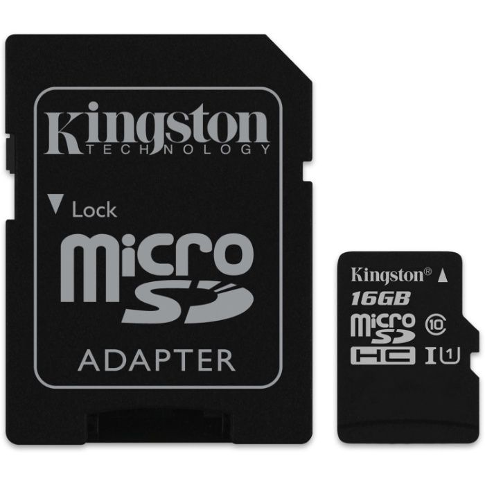 Cartão de Memória Kingston de 16GB (disponível também de 32GB/ 64GB)