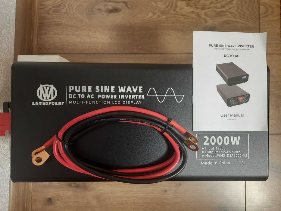 Топовий інвертор Wemaxpower 12V-220V 2000W/4000W чистий синус, дисплей