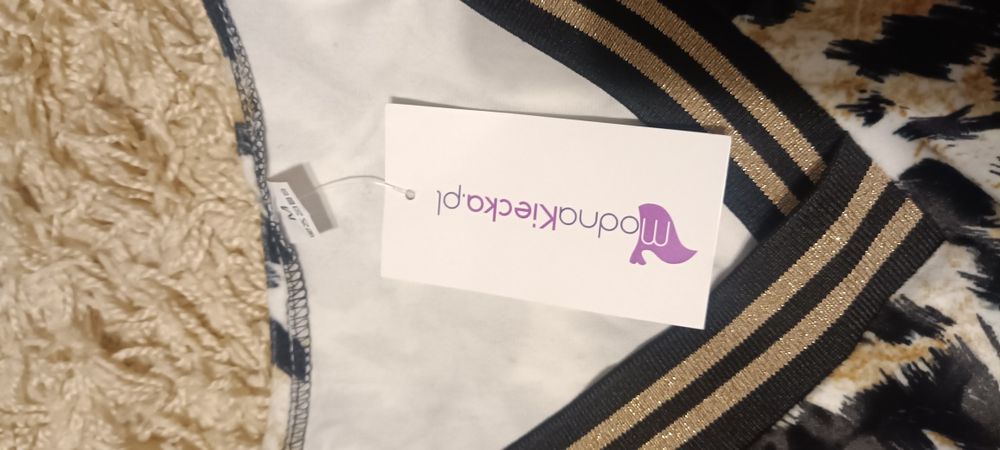 Welurowa nowa sukienka w panterkę 38 M Modna kiecka