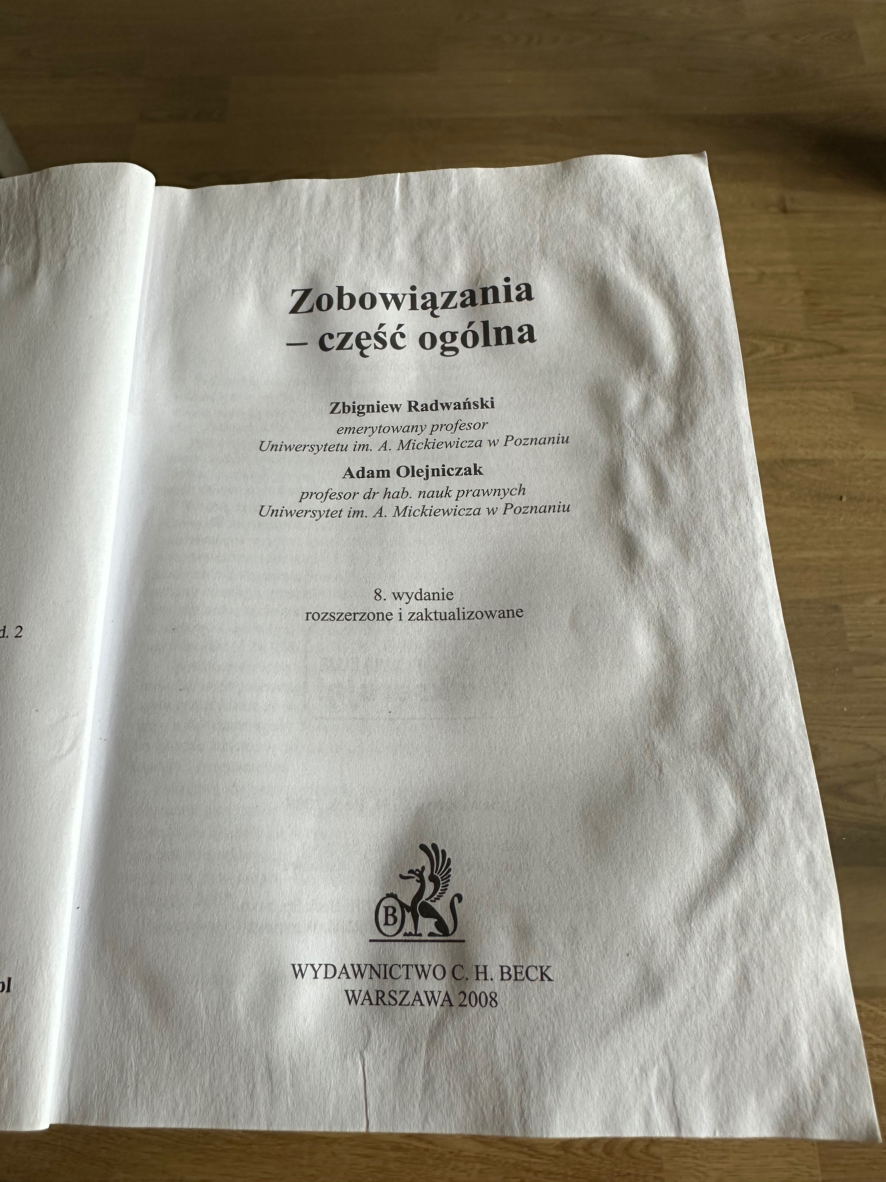 Podręcznik Zobowiązania - część ogólna wydanie 8. wyd. Beck