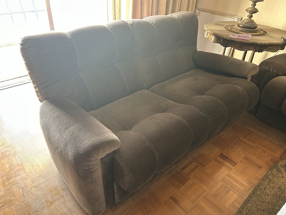 Conjunto de sofas em veludo para 10 pessoas