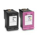 Pack 2 Tinteiros Compatíveis HP 305XL Preto / Cor