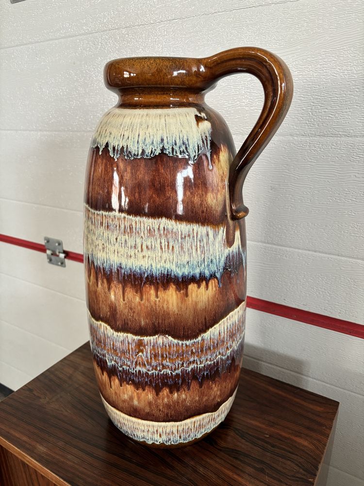 Ogromny wazon Lava szkliwiony Scheurich Keramik Niemcy 50cm lata 60