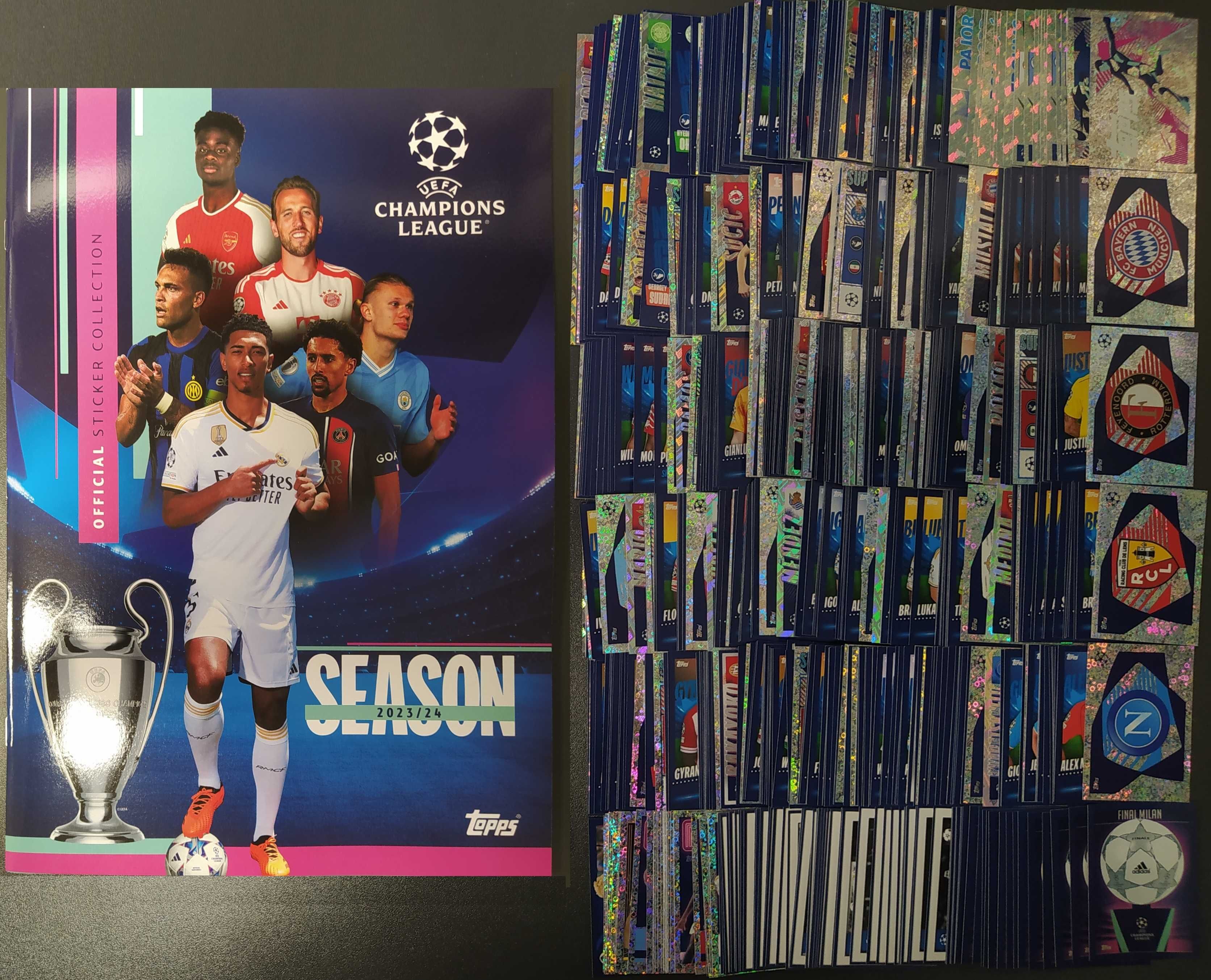 Topps UEFA Champions League 2023/2024 album + komplet 741 naklejek