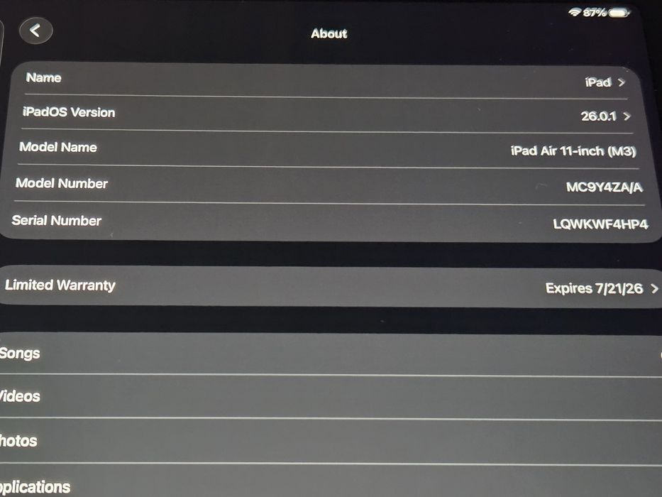 iPad Air 11 M3 128GB WiFi, повний комплект + чохол, 28 циклів