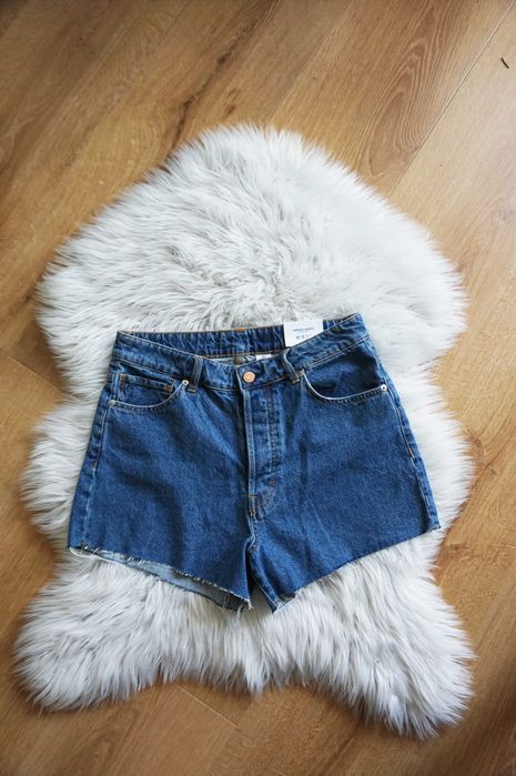XL 42 H&M dżinsowe szorty spodenki vintage wysoki stan lato