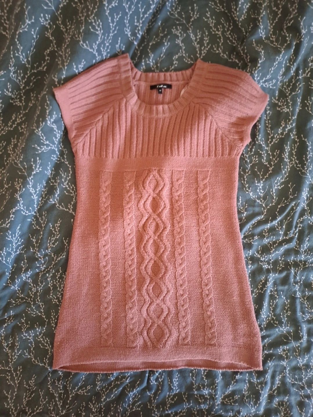 sukienka krótka mini tunika sweterkowa coquette vintage cottagecore