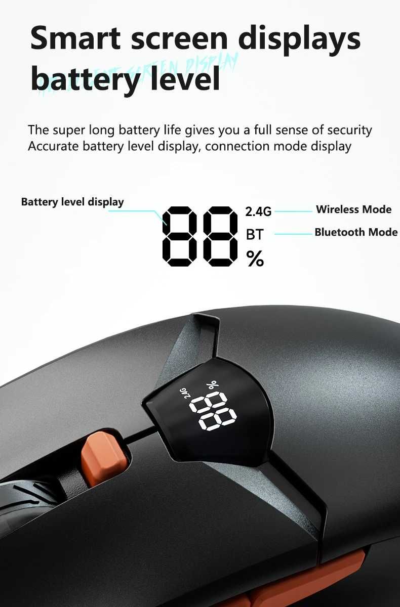 Бездротова RGB ігрова миша⤵️ Акумулятор 600mAh /Bluetooth/DPI: до 6400