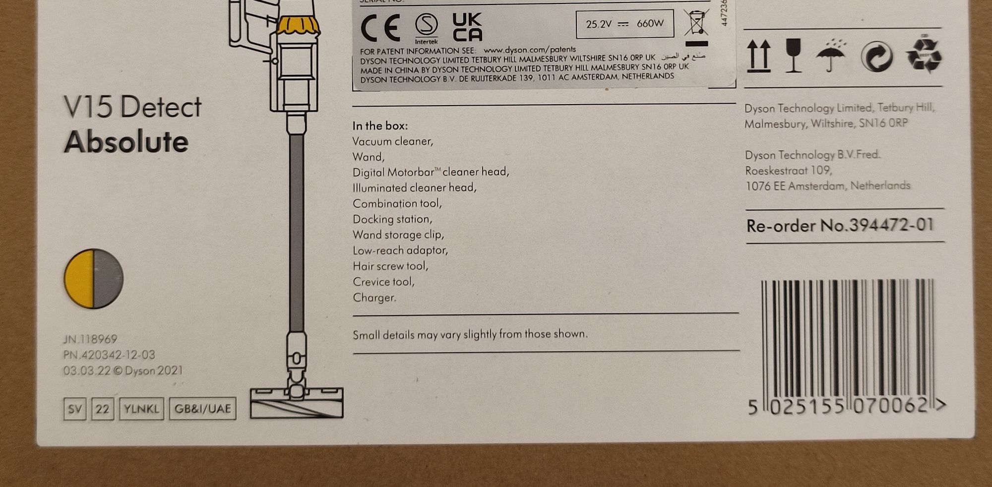 Nowy Oryg. bezprzewodowy odkurzacz Dyson V15 Detect Absolute