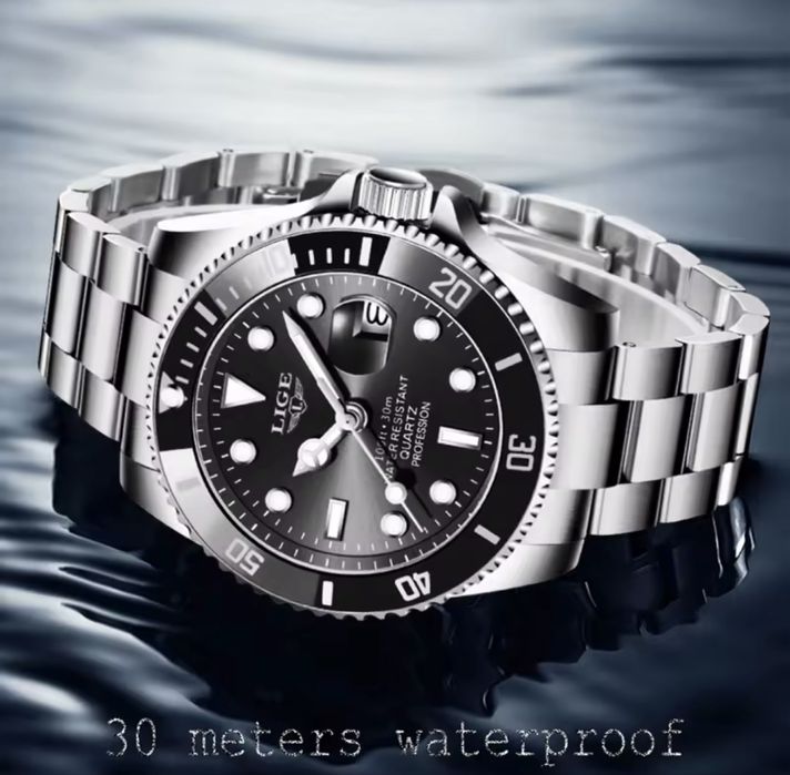 Часы LIGE дайверы кварцевые наручные (Rolex Submariner, diver)