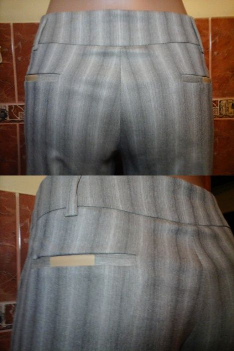 Классические прямые широкие брюки палаццо в полоску