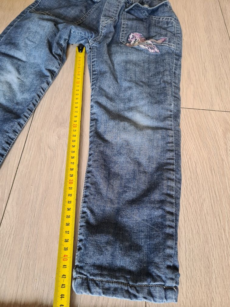 Jeansy ocieplane spodnie rozm 116cm 5 L zimowe ciepłe