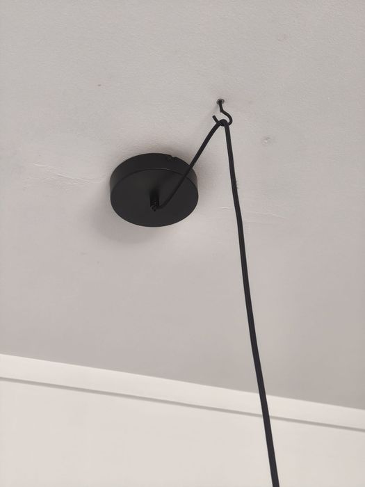 Candeeiro de teto suspenso INSPIRE PECAN E27 METAL PRETO/BAMBU