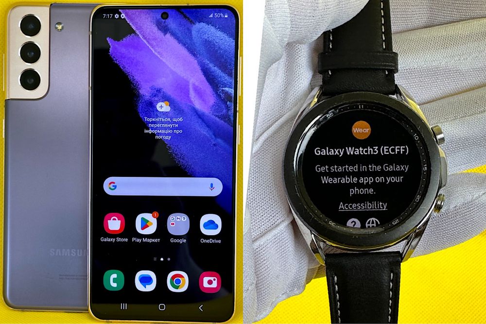 Самсунг S21 5G 8/128 Gb  + Samsung Watch3 41"