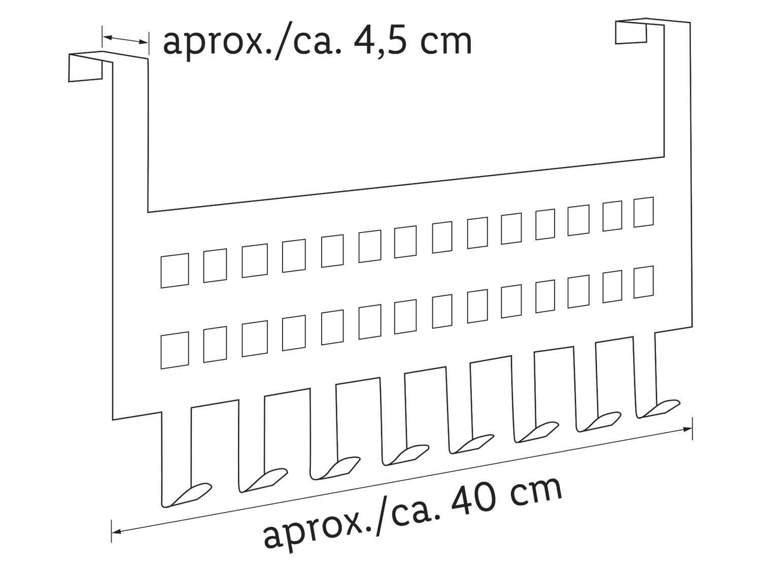 Livarno Home Wieszak na drzwi KWADRATY 40cm