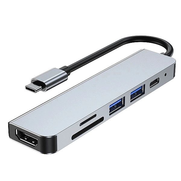 HUB Tech-Protect V4/6w1 USB-C - USB-A 3.0 / USB-A 2.0 / USB-C / HDMI /