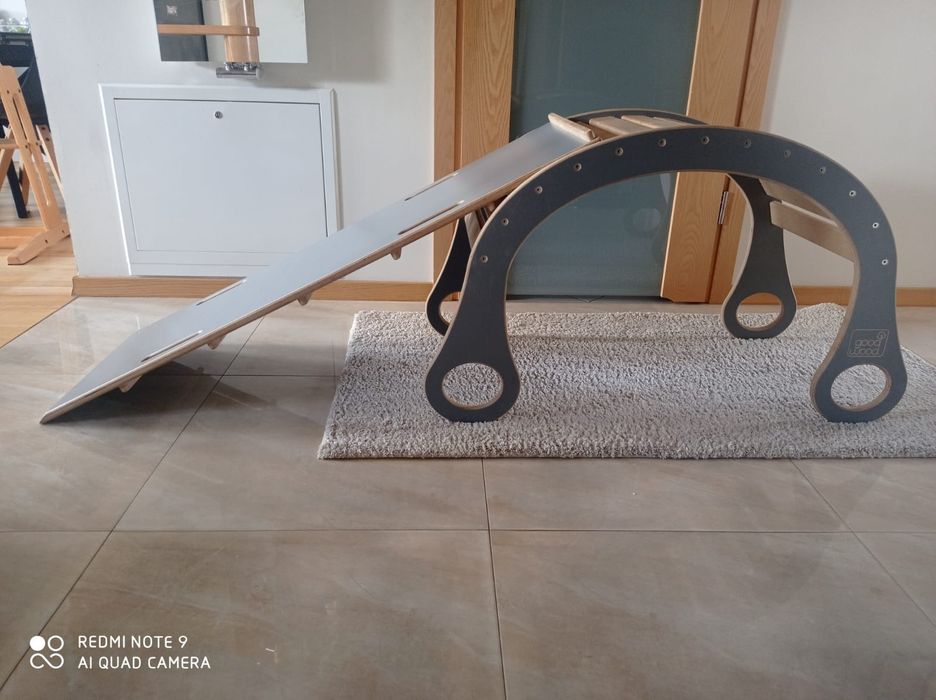 Good wood drewniany bujak ze zjeżdżalnia i drabinka