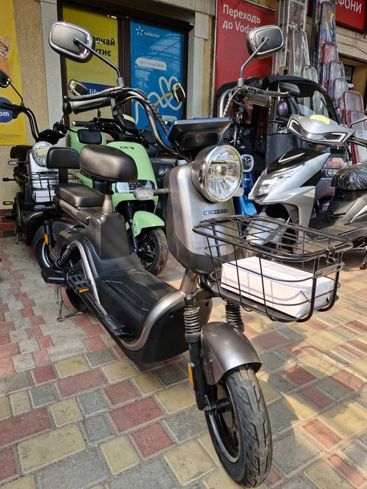 Електровелосипед електроскутер двомісний Crosser CR2 500W Сірий