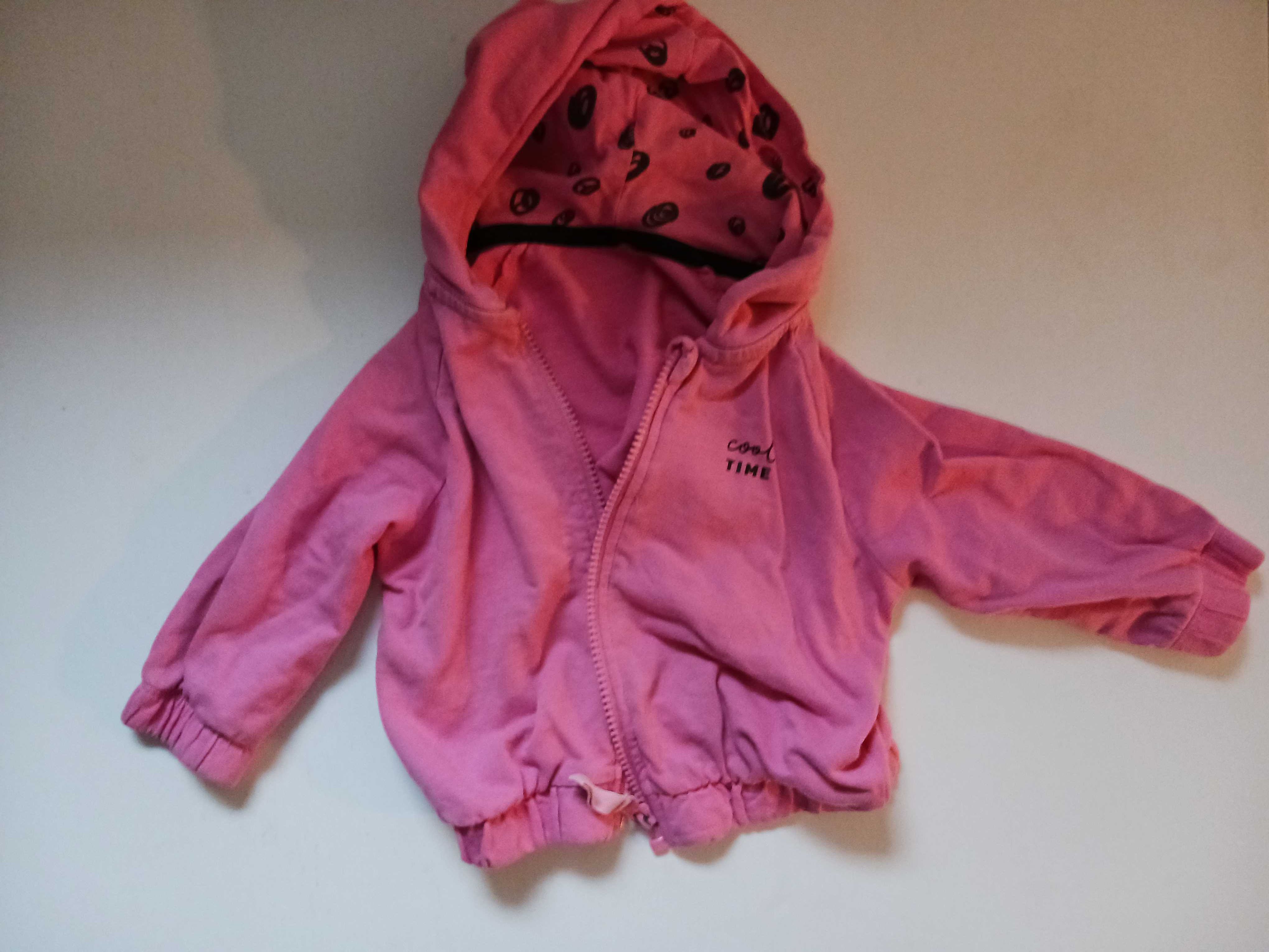 Kurtka/bluza bomberka różowa dziewczynka 68 cm